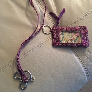 Vera Bradley Disney ID holder and Lanyard
